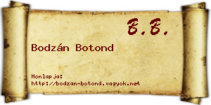 Bodzán Botond névjegykártya